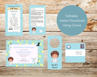 Printable Pink TOOTH FAIRY Bundle With Letter, Receipt, Envelope, Door ...