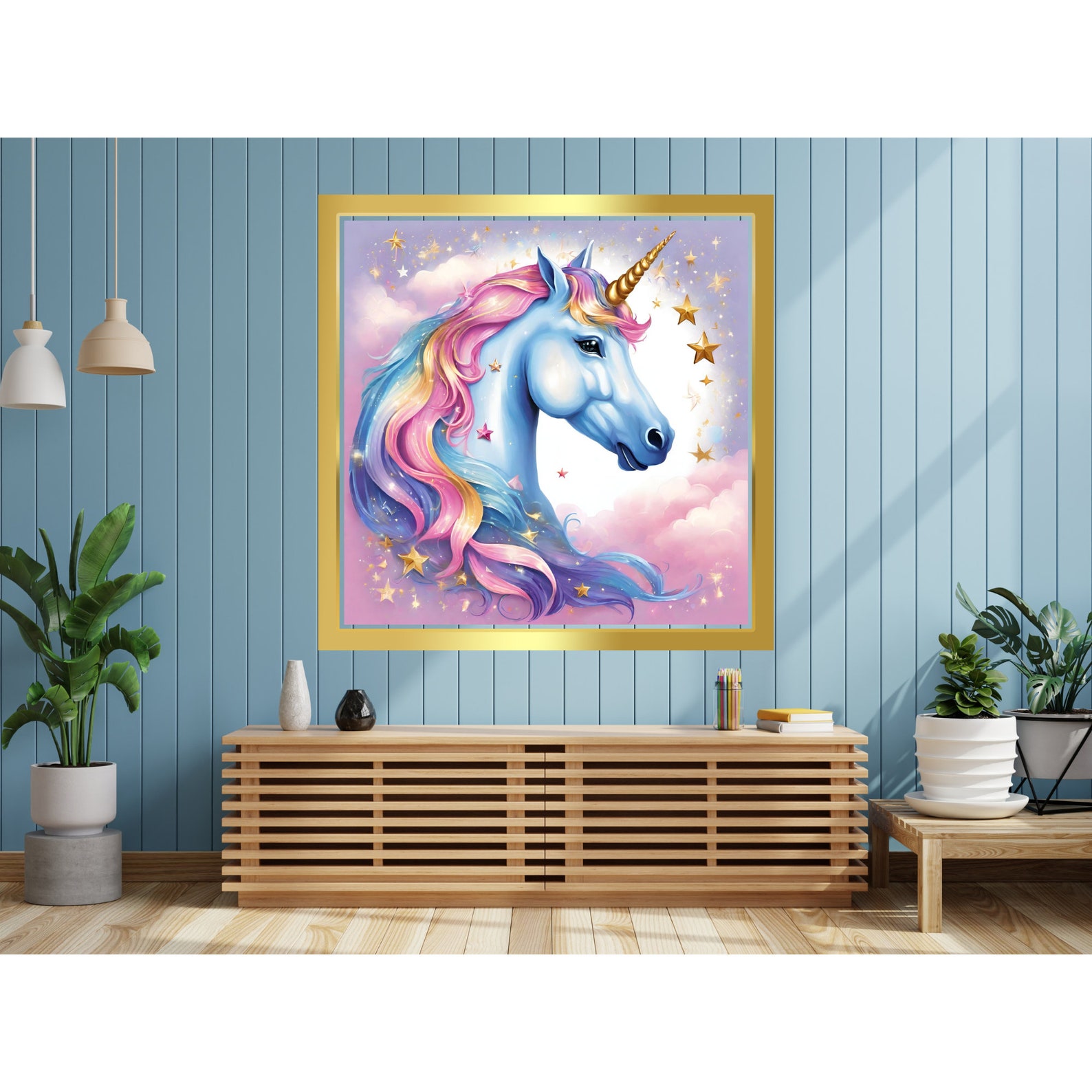 Bundle of 5 High Quality Unicorn Prints, JPG File, Digital Printable ...