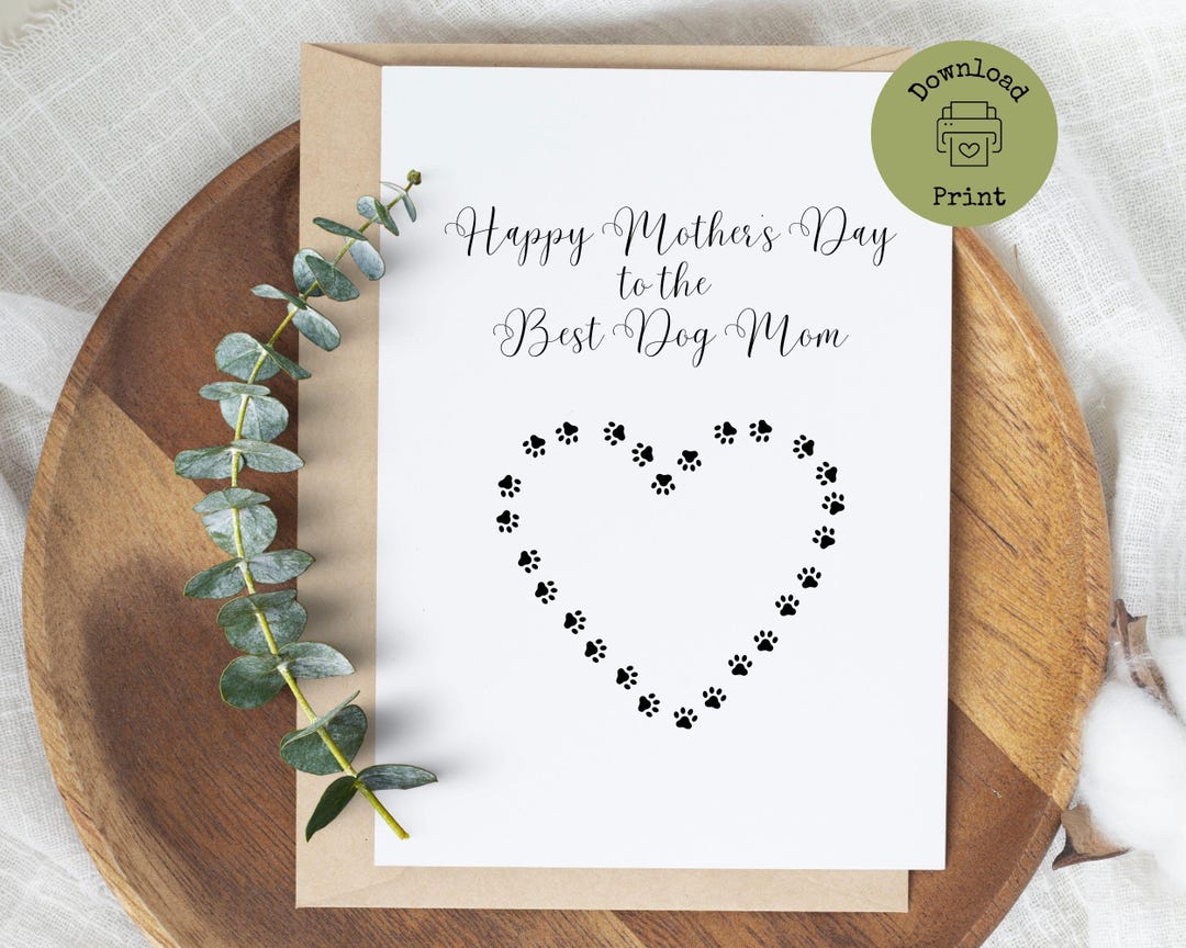 Happy Mother’s Day Dog Mom Card Printable | Best Dog Mom Gift | Pet ...