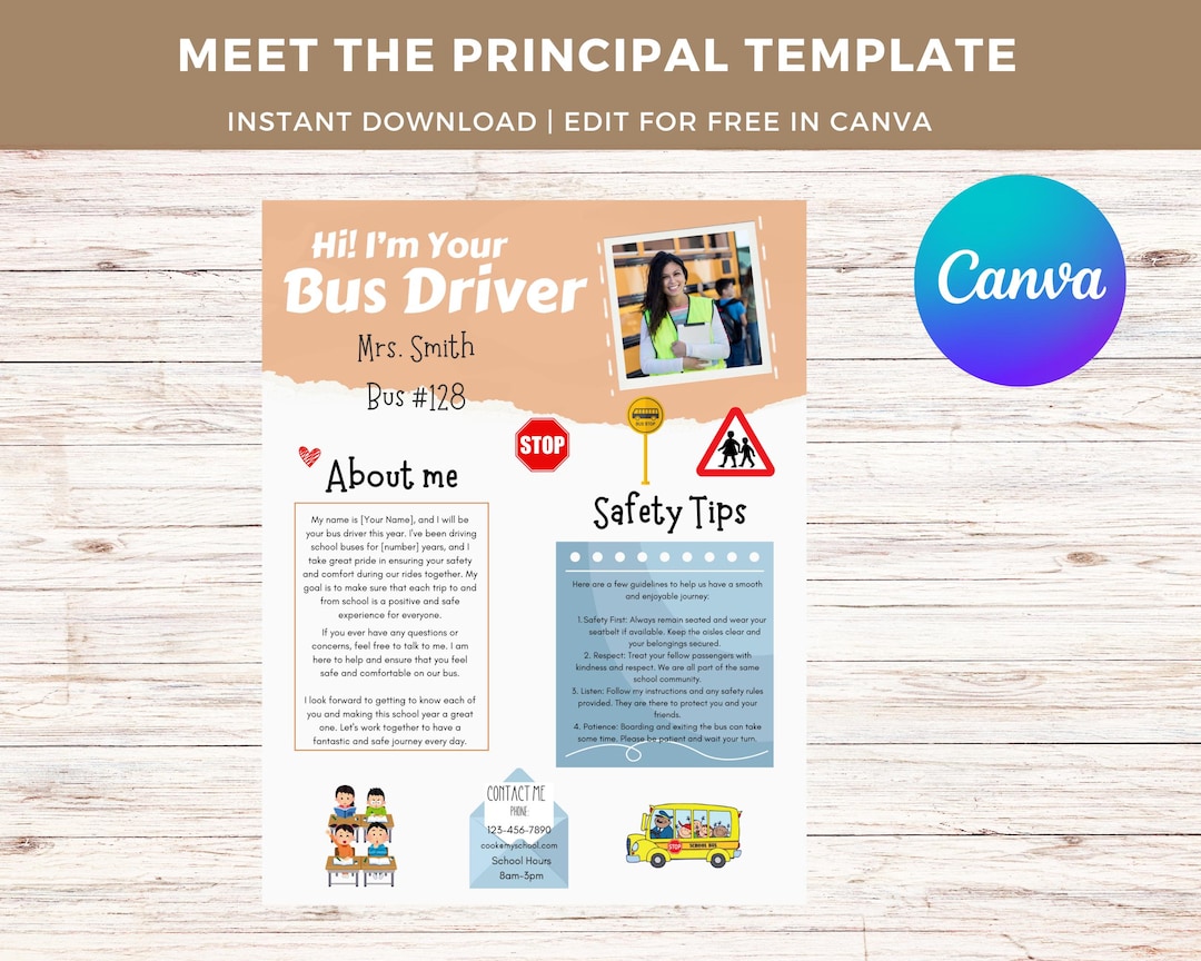 Editable Meet the Bus Driver Letter Template: Back to School (canva ...