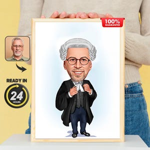 Regalos personalizados para jueces y abogados: un retrato de juez en caricatura divertido y creativo para cualquier ocasión, regalo de juez, regalo divertido de juez, regalo de abogado