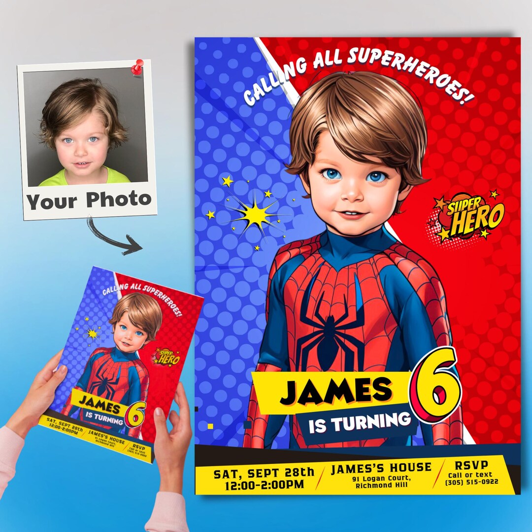 Printable Spiderman Birthday Invitation, Spiderman Parties, Superhero ...