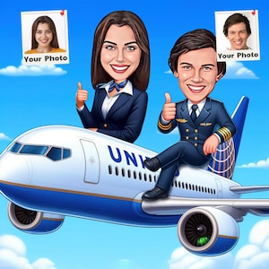Regalo personalizzato per piloti, stampa per assistenti di volo, regalo per assistenti di volo, idea regalo per piloti, regalo di compleanno per piloti, regalo per pensionamento piloti, coppia di piloti