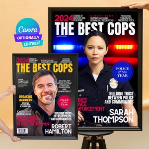 Custom Magazine Cover, Police Birthday Gifts, Police Officer Gifts, Trainee Police Officer, Congratulations Police Present,Police Graduation