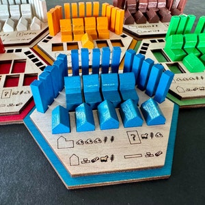 Spielsteinhalter für Siedler von Catan Spielfiguren aus Holz - ohne Figuren