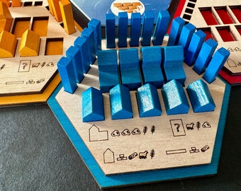 Houten penninghouder voor Settlers of Catan speelgoedfiguren - zonder figuren