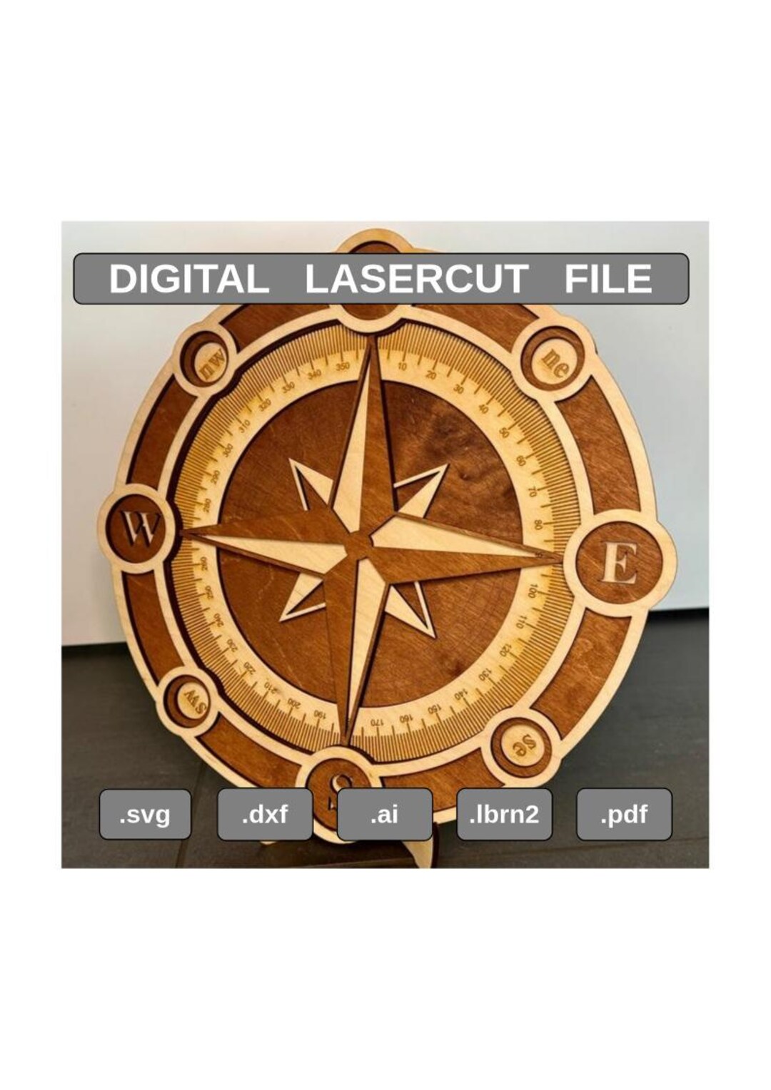 Lasercut Compass Compass Rose Multilayer 3D Effect - Etsy