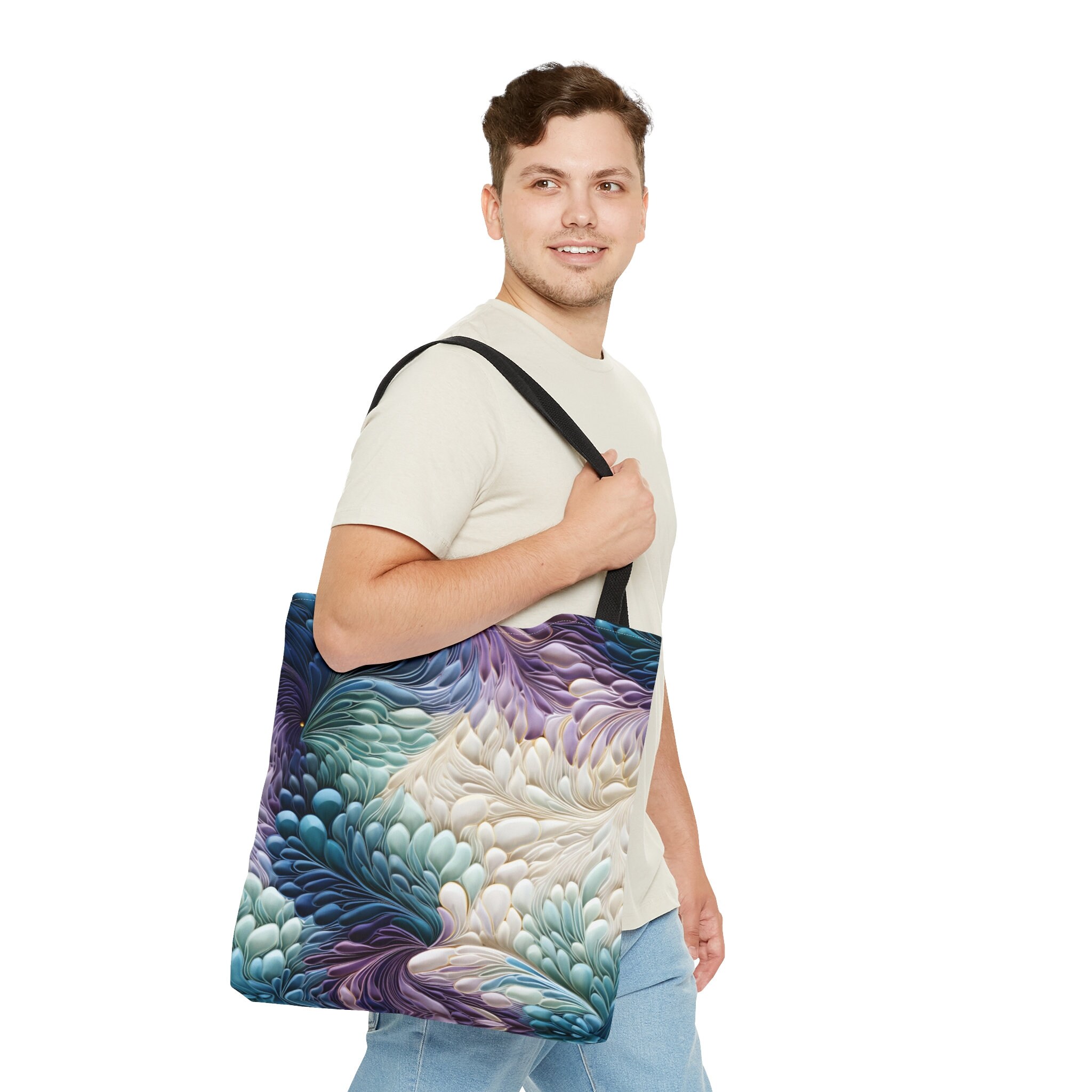 3D Vintage Quilted Fabric Designs Petal Swirls Tote Bag - Etsy