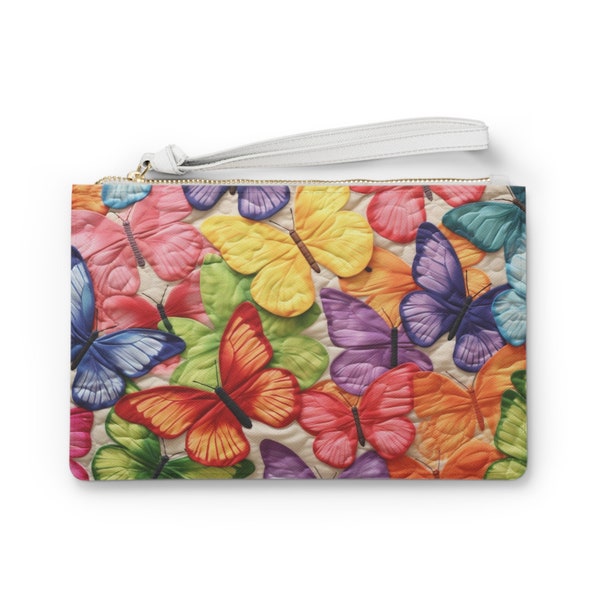 Quilted Butterfly Clutch Bag