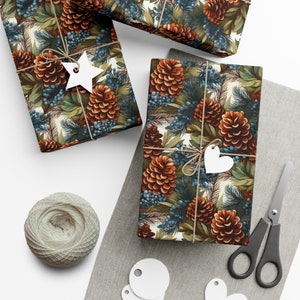 Pinecones and Forest Berries Gift Wrap Papers
