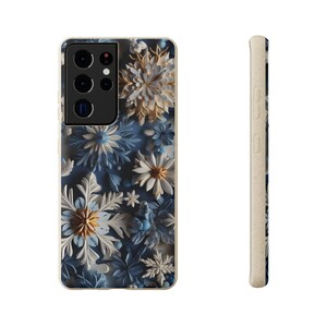 Blue Snowflake Biodegradable Phone Cases