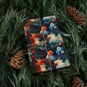 3D Abstract Chicken and Rooster Gift Wrap Papers
