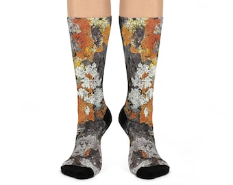 Moss and Lichen on Granite Cushioned Crew Socks