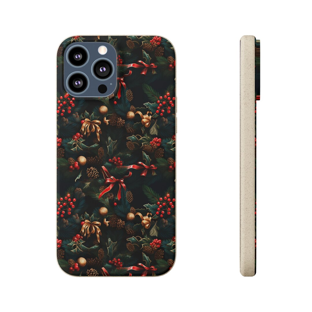 Christmas Greenery Biodegradable Phone Cases for iPhone and Galaxy - Etsy