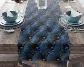 Blue Denim Grunge Table Runner (Cotton, Poly)