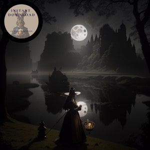 Witch Art, Halloween, Digital Download, Spooky Art