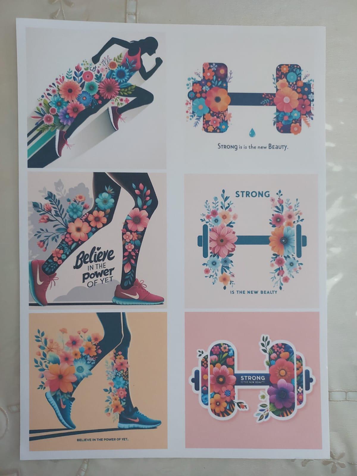 Lovely Runner, Dumbbell Lifter, Sports Woman Motivational Printable ...