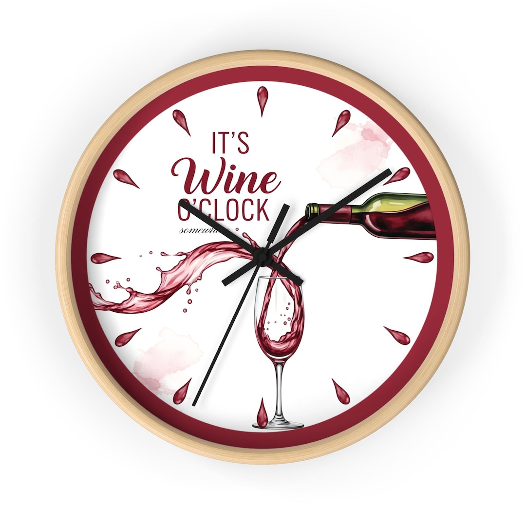 Wine Clock, Wine Theme Wall Clock, Unique Wine Lover Gift, Kitchen Wine ...