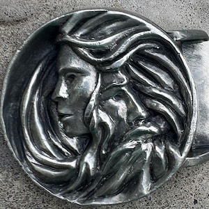 Vintage Belt Buckle Pewter Unisex Gifts Pewter Belt Buckle 70s Fashion Artistic Belt Buckle Maelstrom Vintage Pewter Art Unisex Belt Buckle