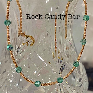 Station Necklaces Handmade Station Necklace Layering Necklaces Emerald Station Necklace Earth Friendly Jewelry Beautiful Handmade Colorful