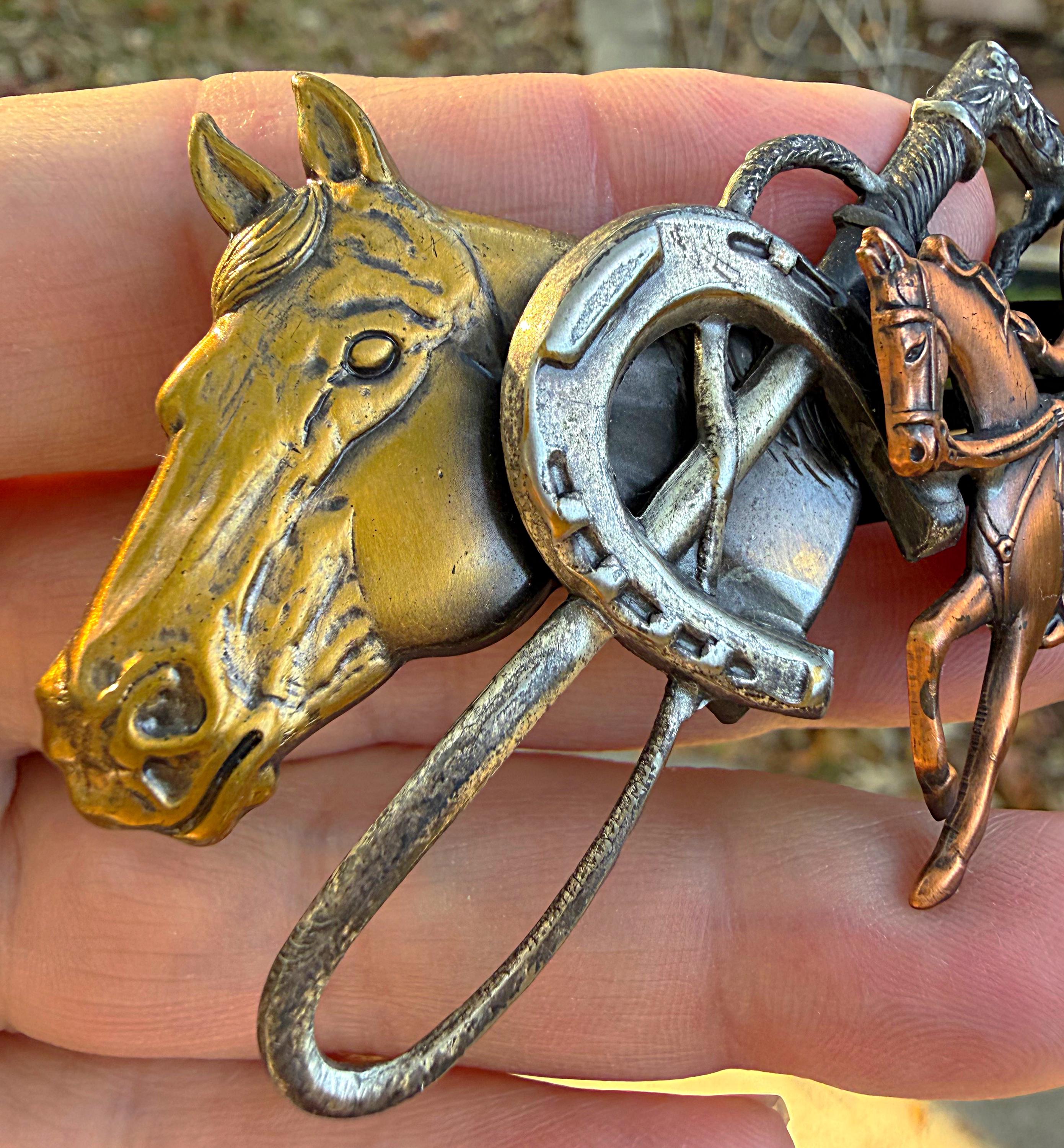 Vintage 1970s French Equestrian Hair Clip Made in France 