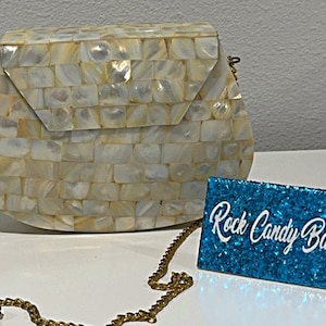Borse vintage in vera madreperla rigida, borsetta bianca piccola, borse da collezione, regalo per collezionisti di borse