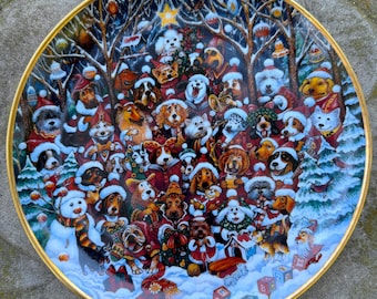Vintage Franklin Mint Collectible Plates – Santa Paws and Whisker