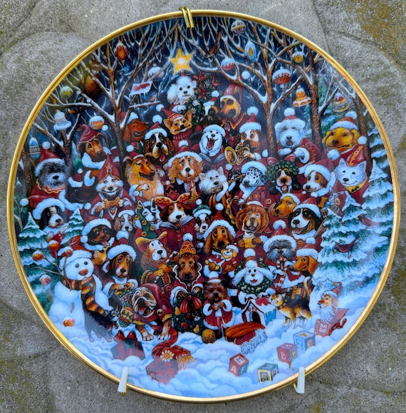 Vintage Franklin Mint Collectible Plates – Santa Paws and Whisker
