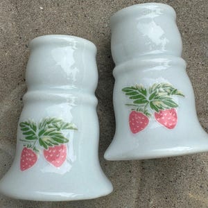 Vintage Small Strawberry Candle Holders Mini Candlesticks Cute Strawberry Decor Farmhouse Decor Kitchen Mini Berry Candle Holders