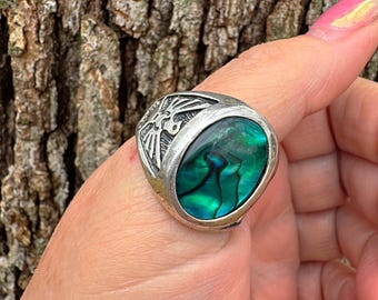 Vintage Navajo Thunderbird Rings – 1970s Sterling Silver With