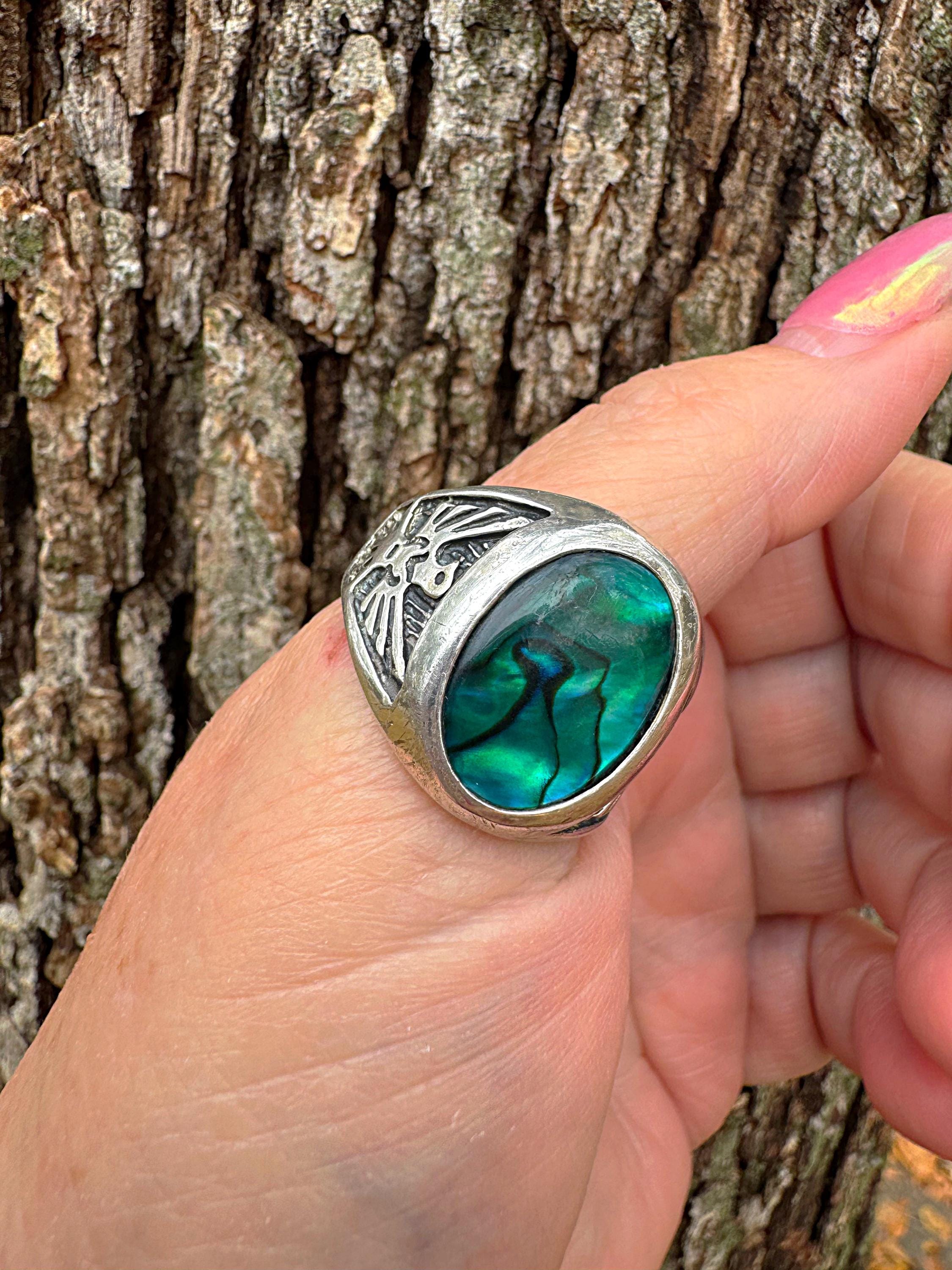 Vintage Navajo Thunderbird Rings – 1970s Sterling Silver With