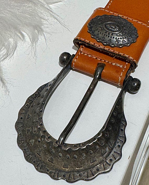 Vintage Avignon Leather Belt – 1980s/90s Designer Western 