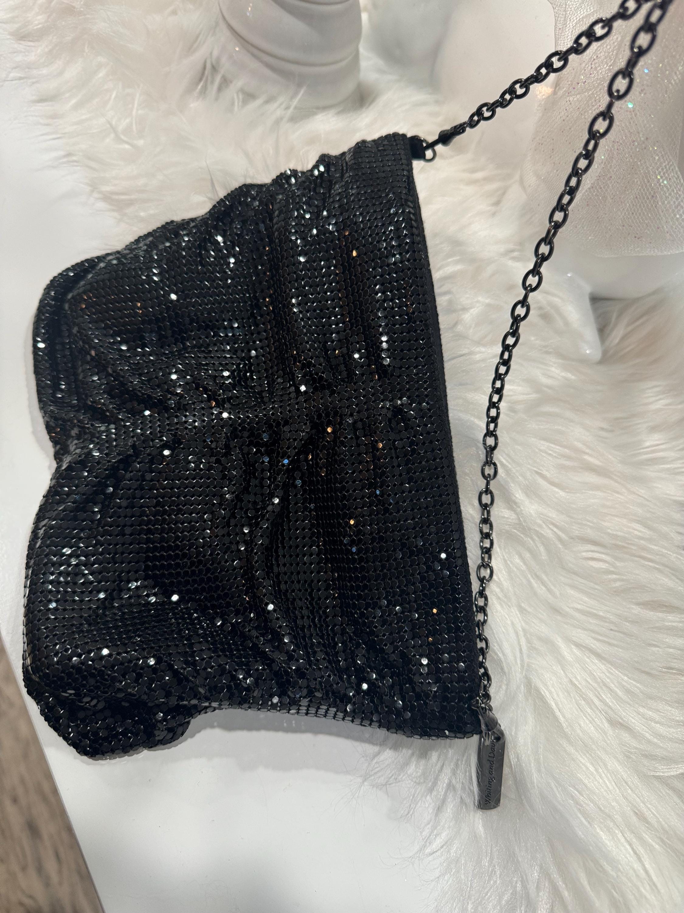 ヴィンテージ Whiting & Davis ブラック ルーシュ メッシュ 