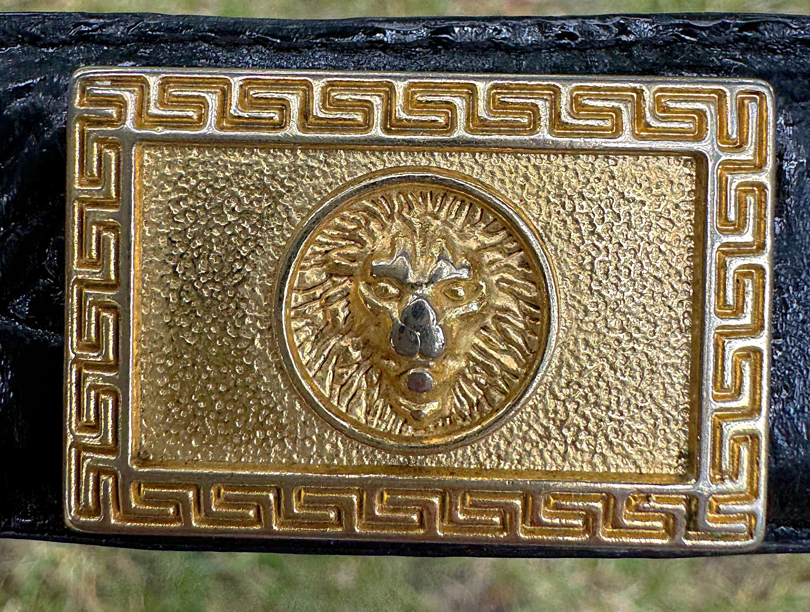 Vintage Mens Versace Belt Designer Belt Black Alligator Vintage Mens Versace Belt Designer Belt Black Alligator