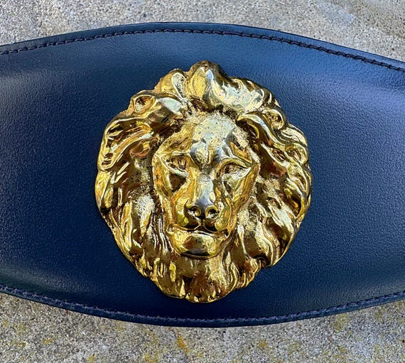 vintage 80’s Anne Klein Calderon belt w/ lion buckle Vintage Anne Klein Calderon Lion Belt Size M | Mercari main image 2
