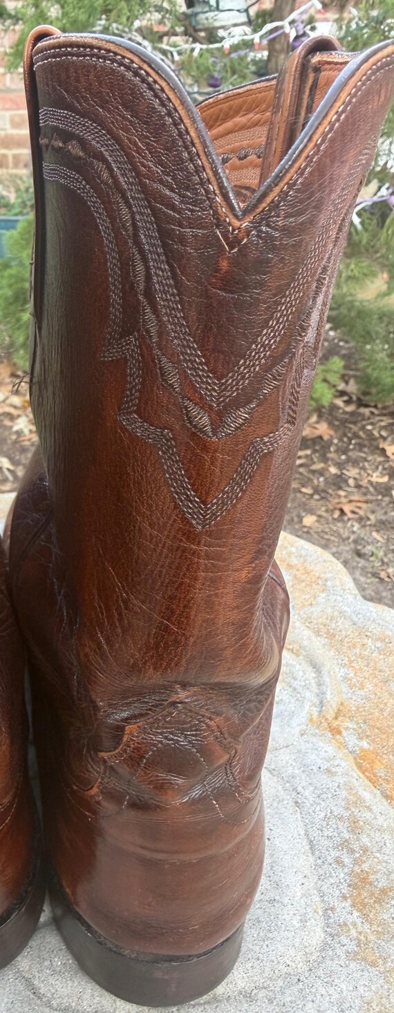 Vintage Cigar Brown Roper Western Boots – Lucchese 2000  display picture 3
