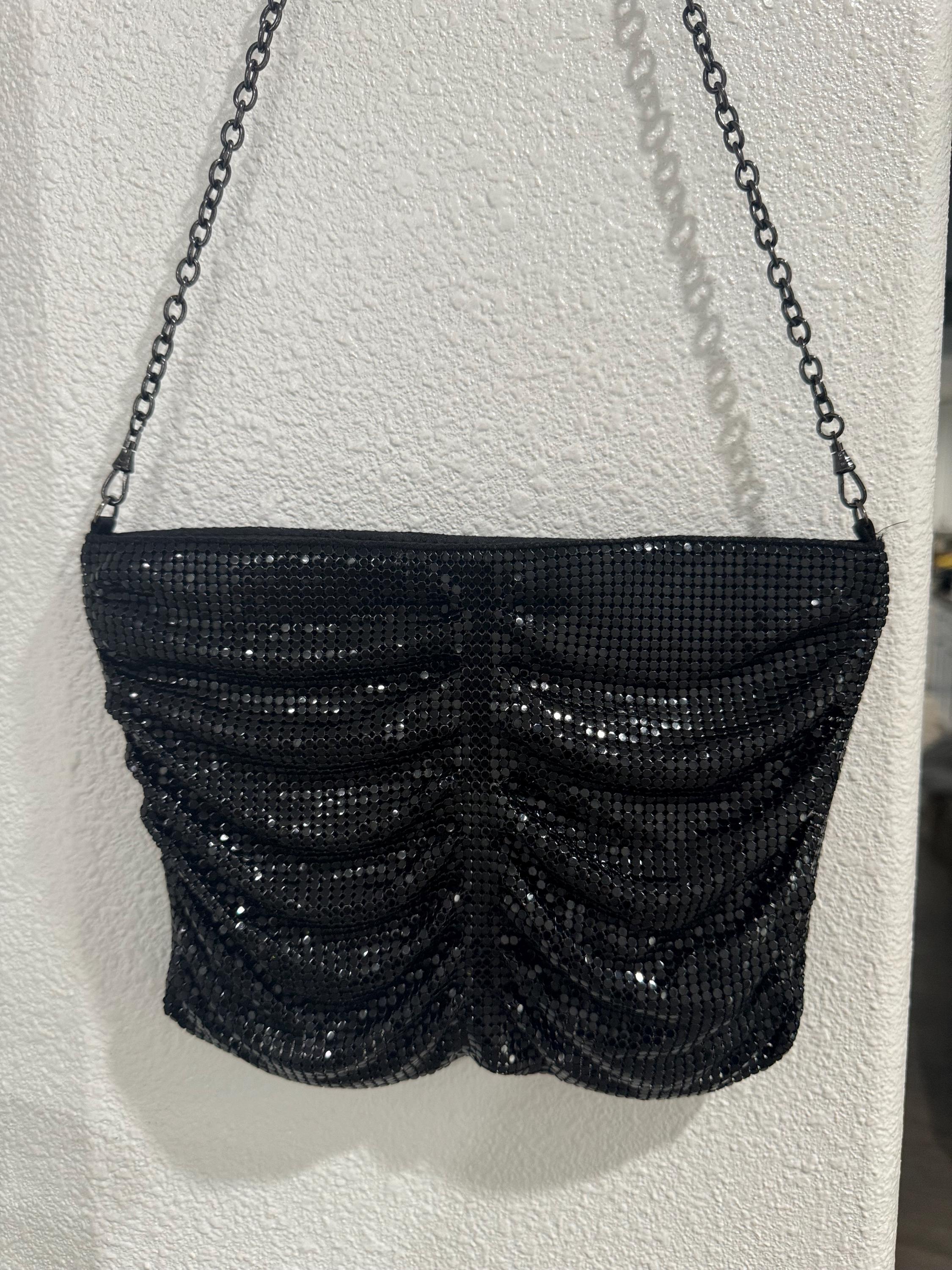 ヴィンテージ Whiting & Davis ブラック ルーシュ メッシュ 