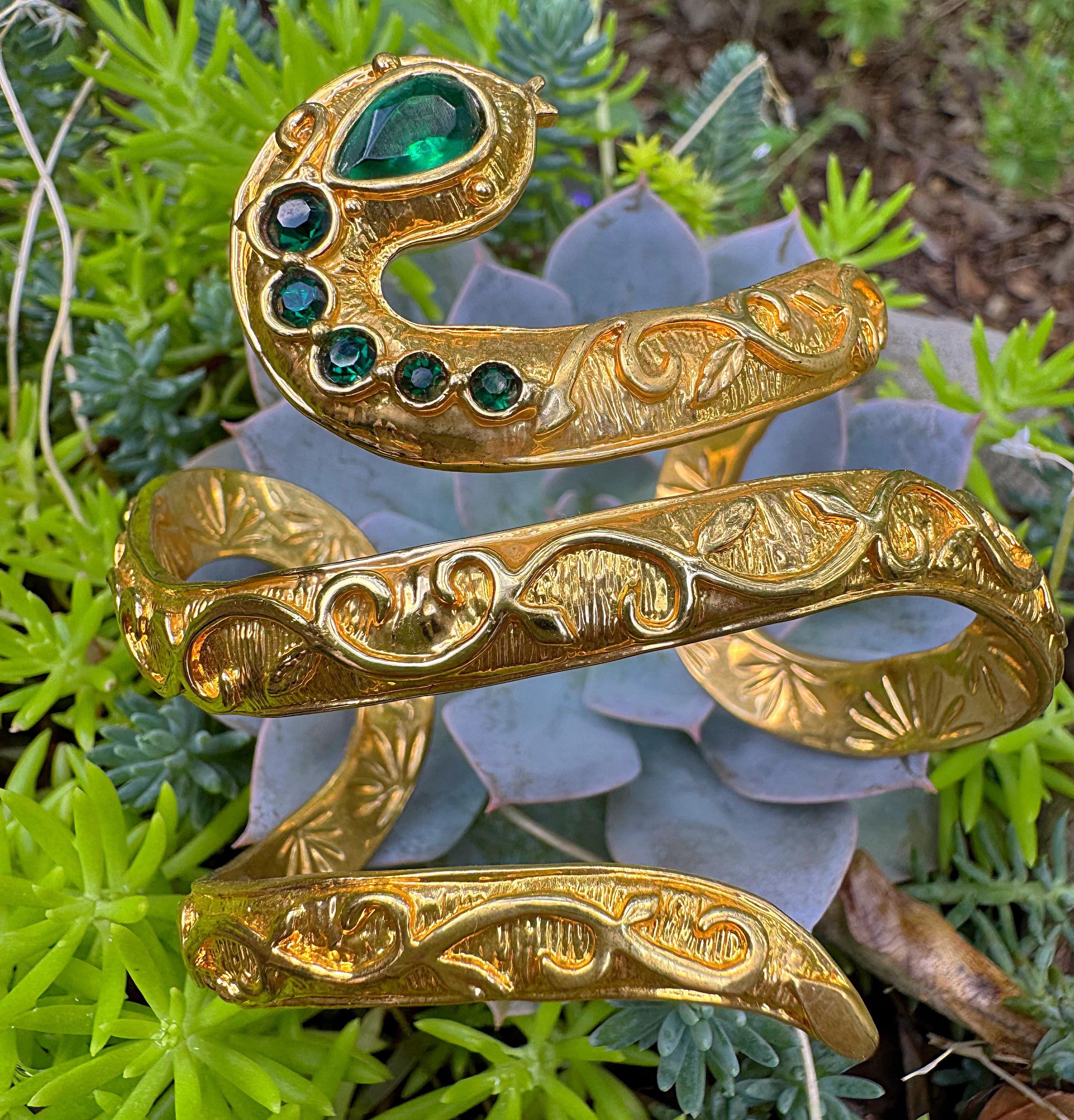 Rare Rachel Zoe Gold Snake Cuff Bracelet – Vintage Designer 