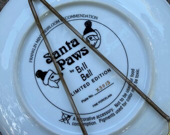 Vintage Franklin Mint Collectible Plates – Santa Paws and Whisker