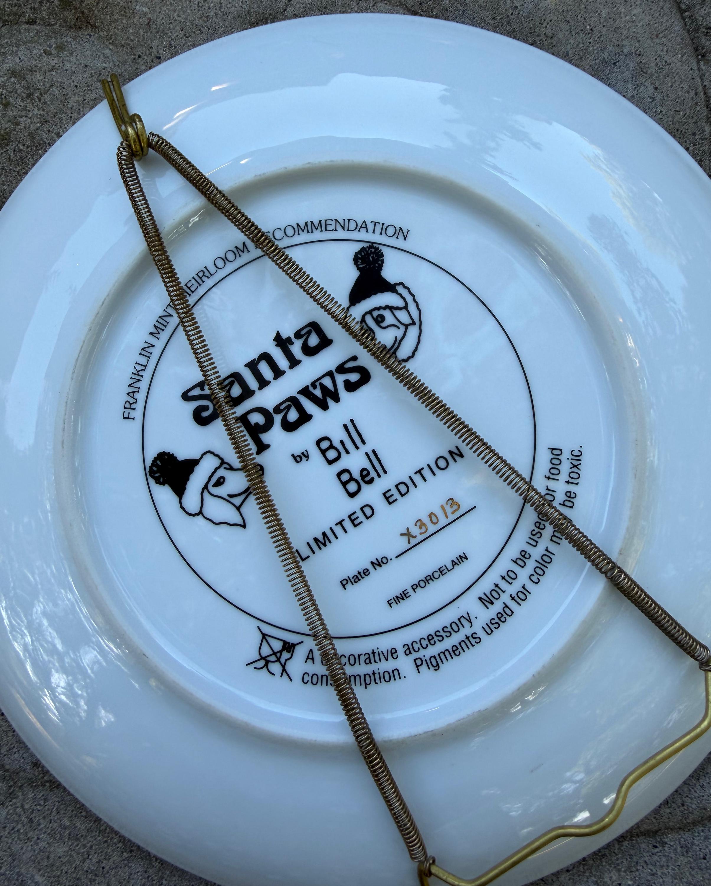 Vintage Franklin Mint Collectible Plates – Santa Paws and Whisker
