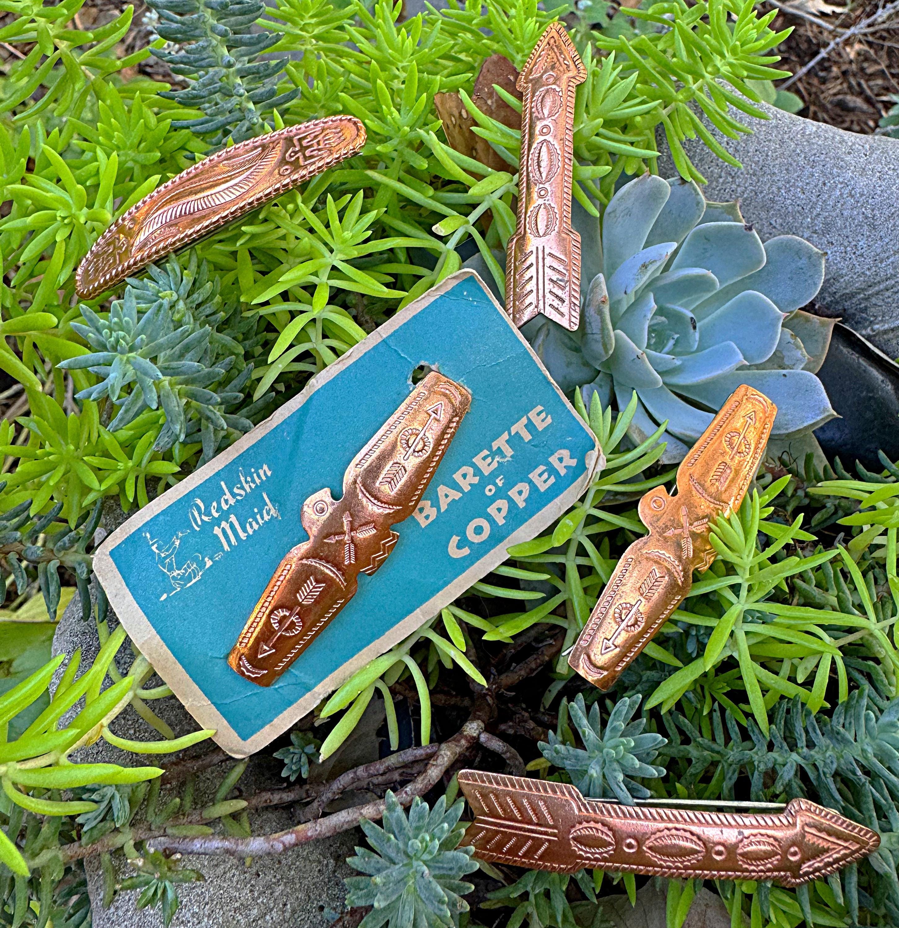 Vintage Navajo 1970s Copper Hair Barette Native American 