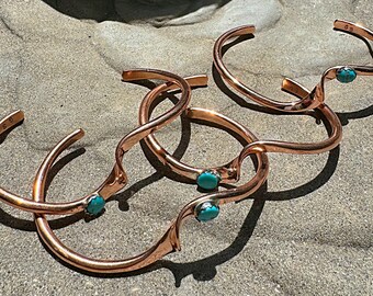 Native American Copper Turquoise Bracelet Beautiful Copper