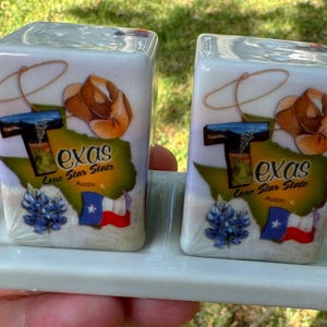 Texas Salt & Pepper Shakers Western Table Decor Country Table Ranch Decor Fun Texas Kitchen Decor Country Accents Texas Chef Country Cook