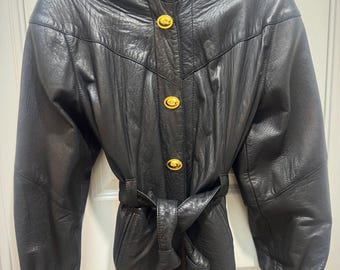 Vintage Leather Blazer Jacket • 70s 80s 90s Genuine Soft Black Leather • Retro Mens Womens Unisex Outerwear • Designer Jackets NYC