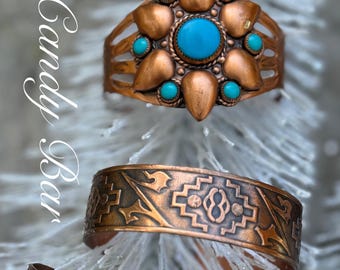 Vintage Native American Copper Cuffs – Thunderbird, Kokopelli