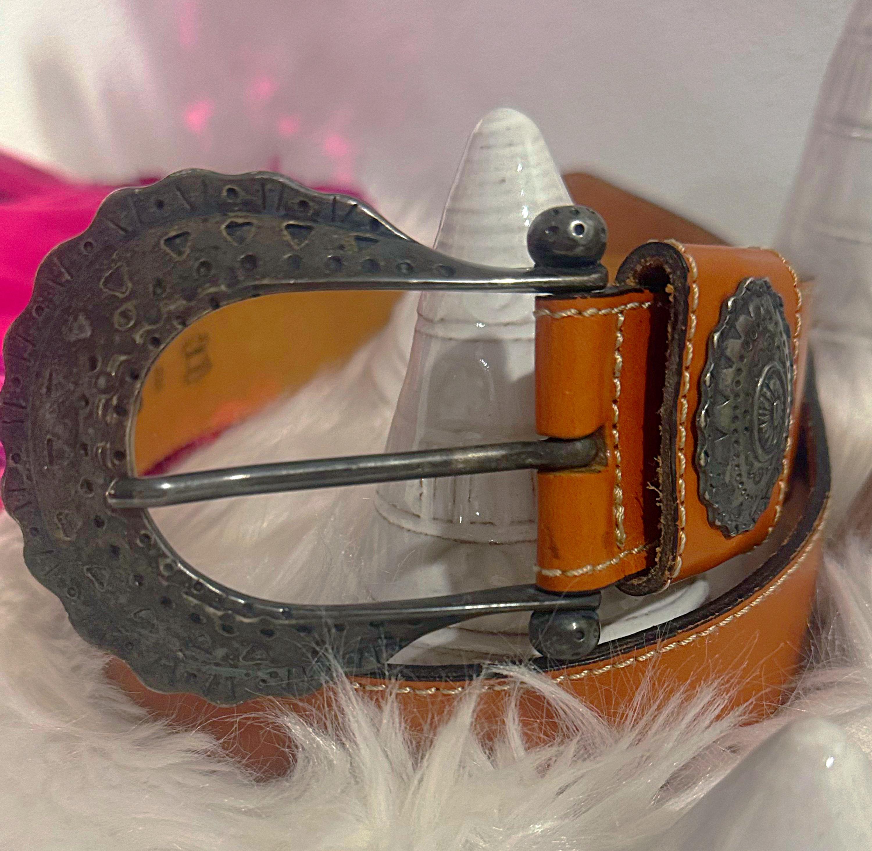 Vintage Avignon Leather Belt – 1980s/90s Designer Western  display picture 3