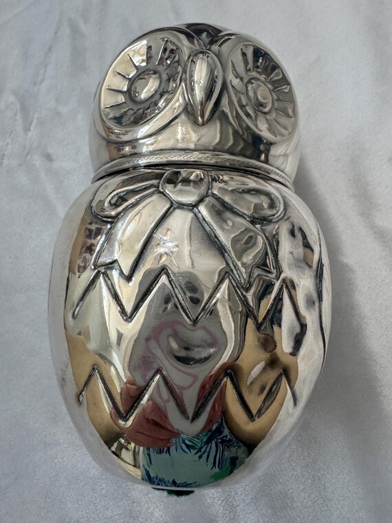 ヴィンテージ イタリア製 シルバー フクロウ 貯金箱 1968年 | 蝶