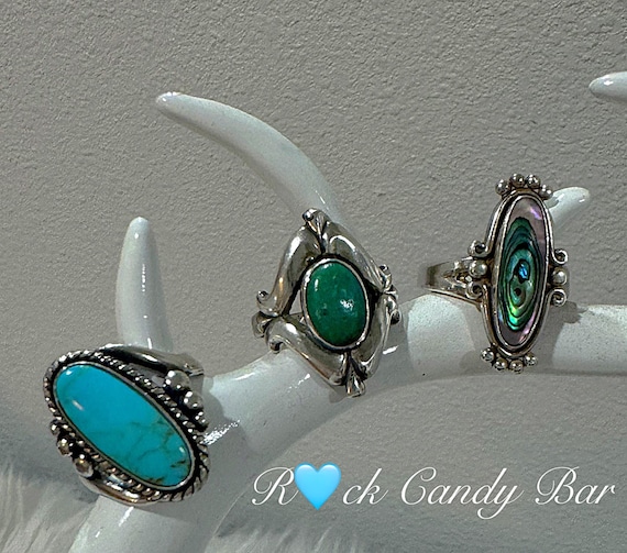 Rare Vintage Native American Navajo Cerrillos Turquoise Sterling Silver Horseshoe Ring Old Rare Vintage Native American Navajo Cerrillos Turquoise Sterling Silver Horseshoe Ring Old