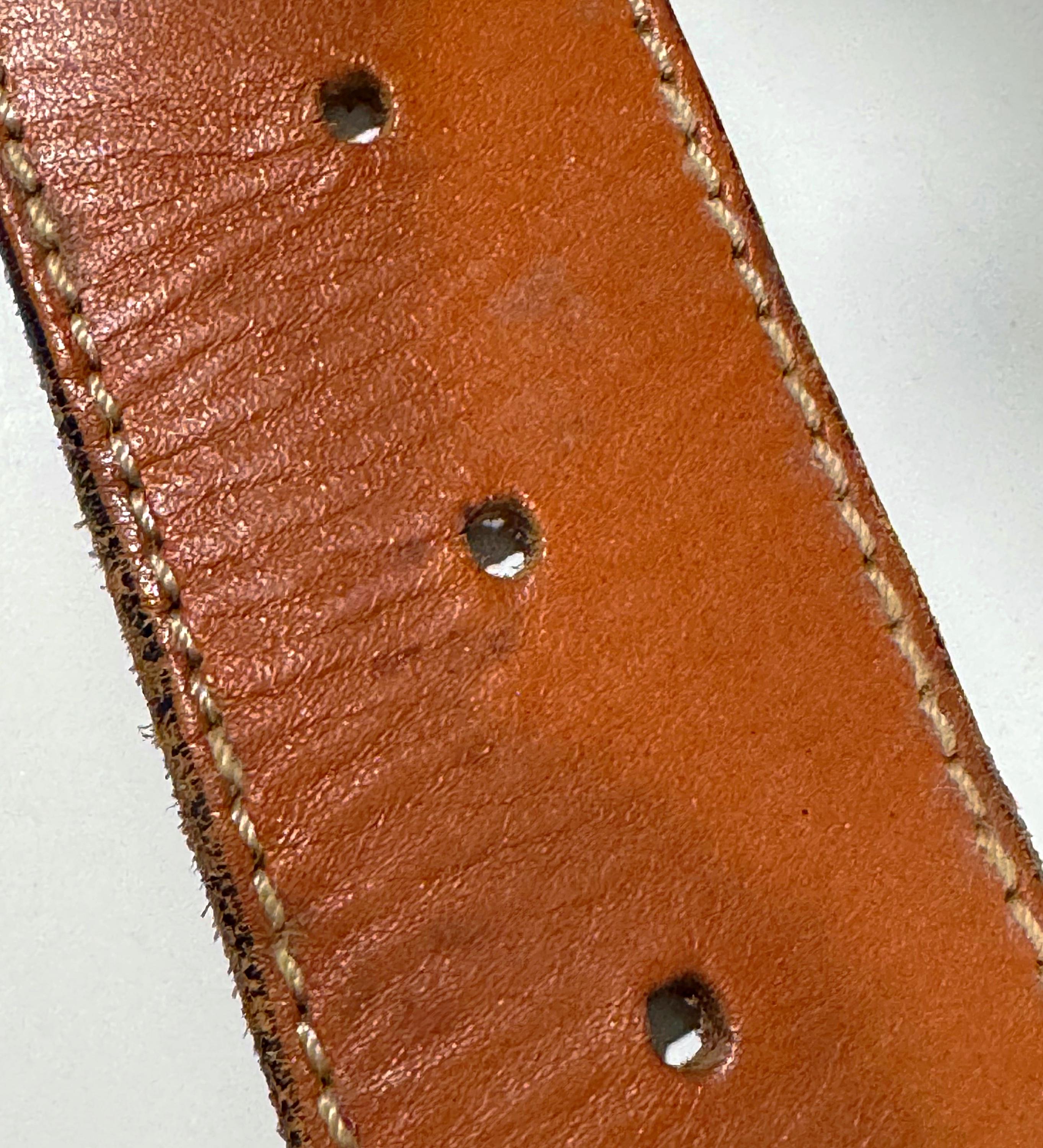 Vintage Avignon Brown Leather Concho Style Belt, Size S, Made in Spain Etienne Aigner Leather Concho Belt 28 30 Skinny Brown Vtg | eBay main image 2