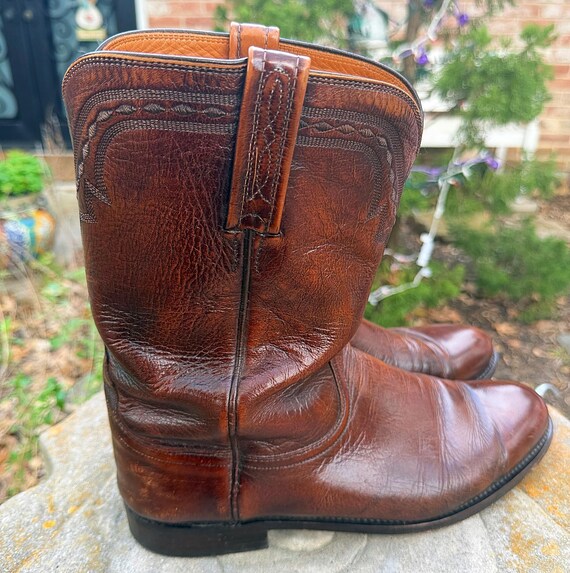 Vintage Cigar Brown Roper Western Boots – Lucchese 2000  display picture 2